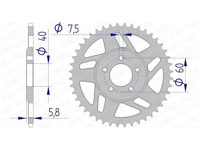 1074728001 Corona Afam 415 alluminio Z44 KTM 50, COD: '1074728001