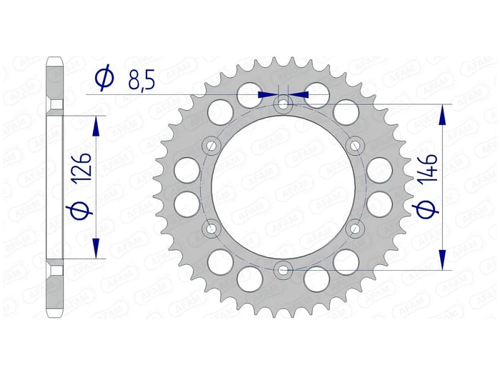 1074537005 Corona Afam alluminio Z45 Suzuki RM-Z 250 / 450, COD: '1074537005
