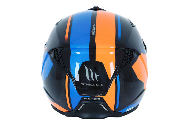 SF-163070 MT Streetfighter SV Twin Trial Helmet Black / Blue / Gloss Orange XS