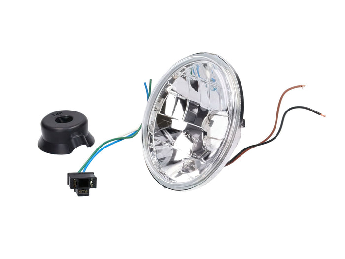 MOF-40863 Faro tondo 12V H4 / HS1 alogeno con luce di posizione Simson S50 / S51 / S70 omologato CE, COD: MOF-40863
