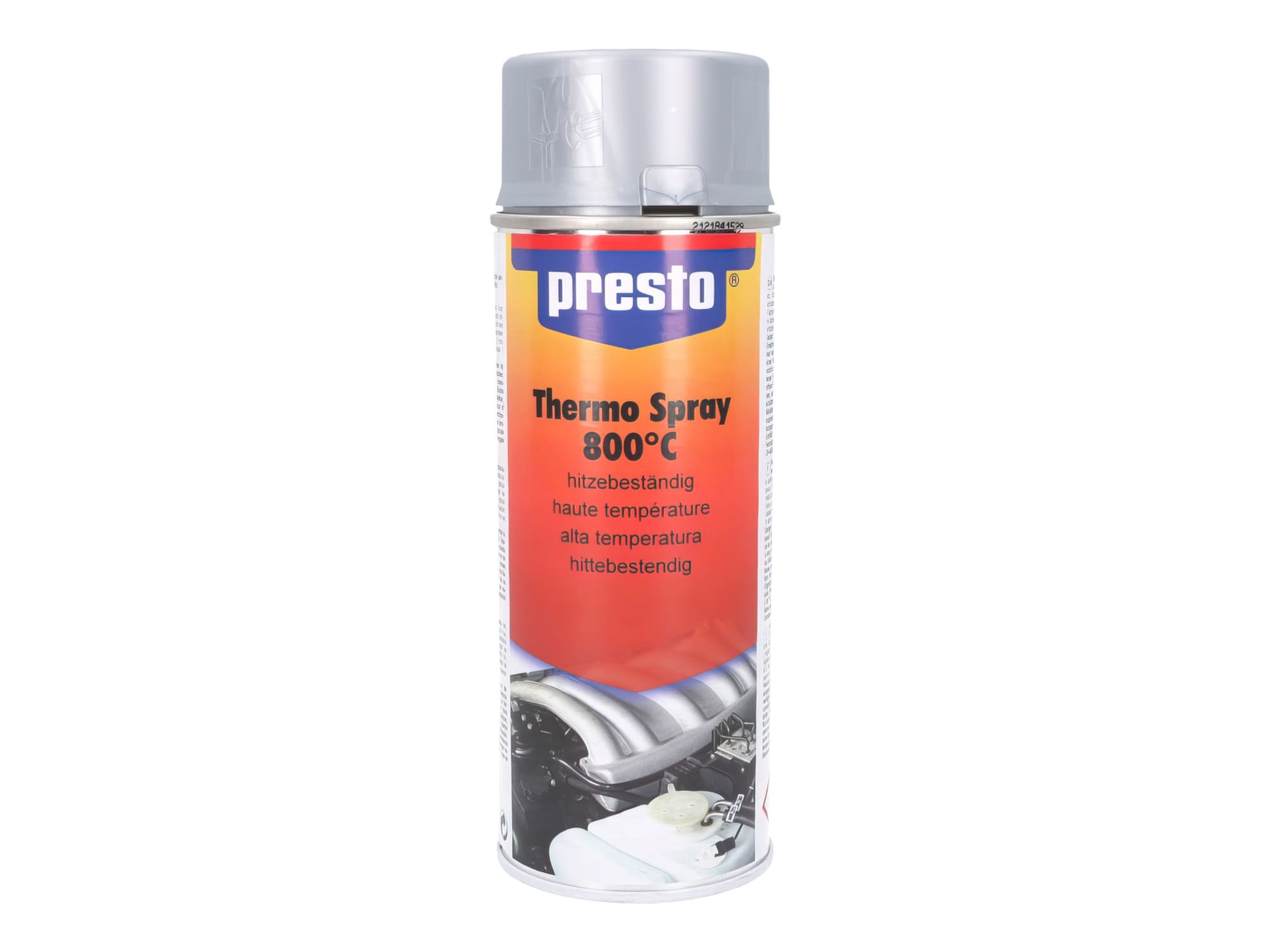 PTO33619 Vernice resistente al calore Presto argento metallico 800°C 400ml