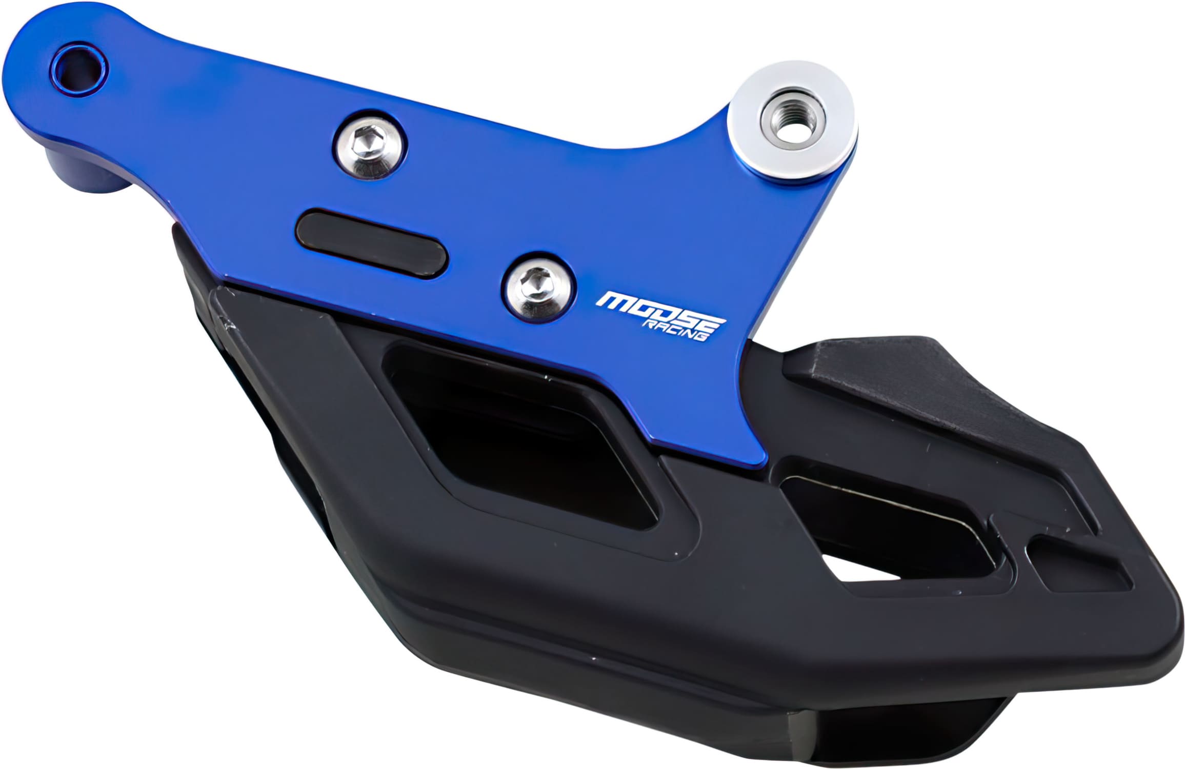 MR12311064 Chain Guide Complete Moose Racing Husqvarna Aluminum / Polished Urethane Blue