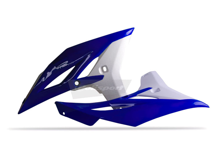 POL-PS115BW04 Carene laterale anteriore Polisport colore originale 11-12 blu / bianco Yamaha YZF 250 / W R450, COD: POL-PS115BW04