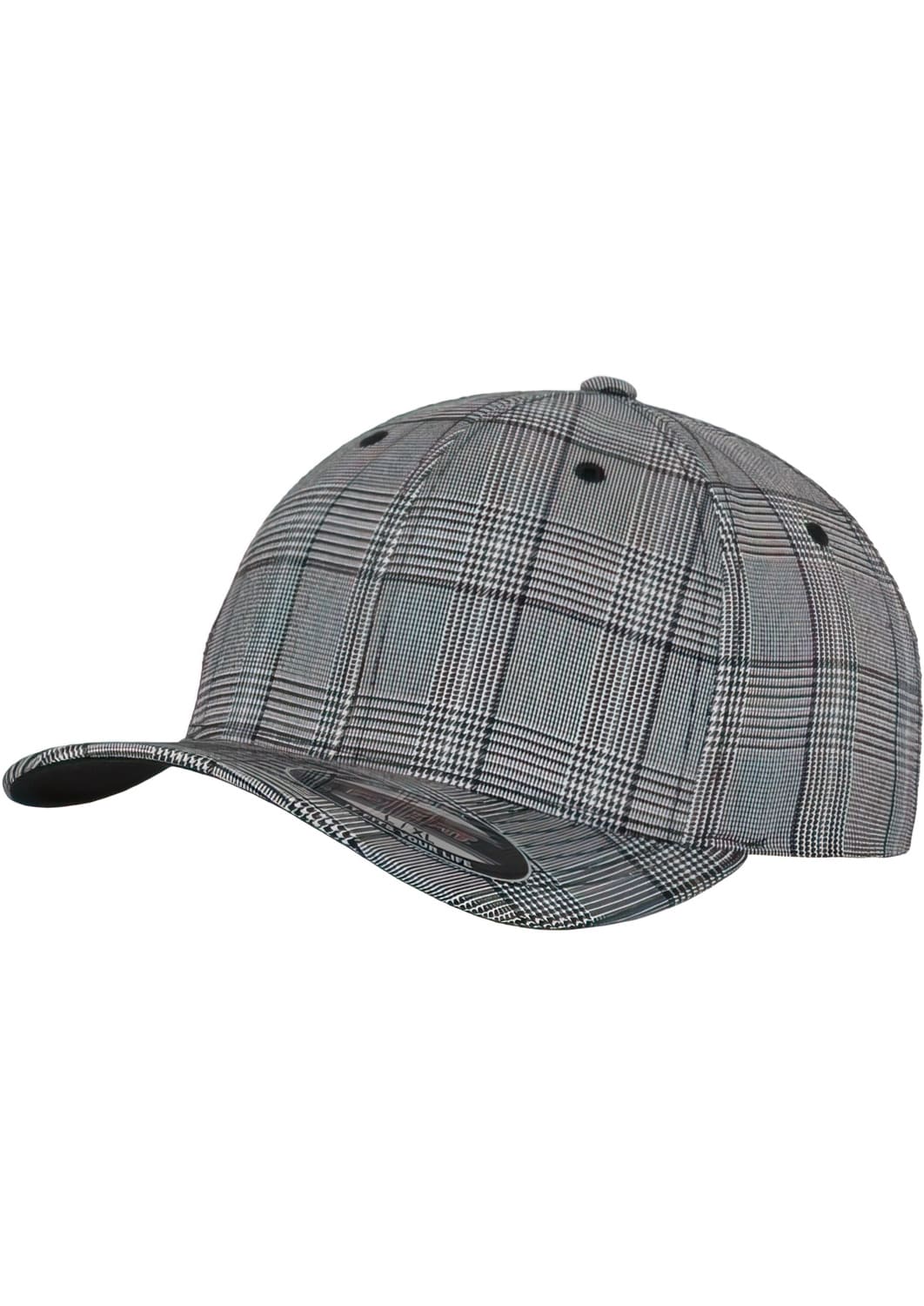 FF-6196-00050-0053 Glen Check Flexfit cap black/white S/M