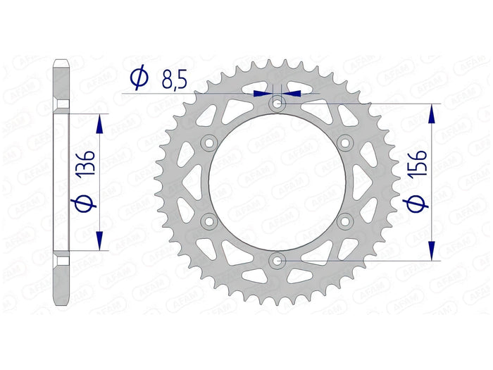 1074539004 Corona Afam alluminio Z53 GasGas / Husqvarna, COD: '1074539004