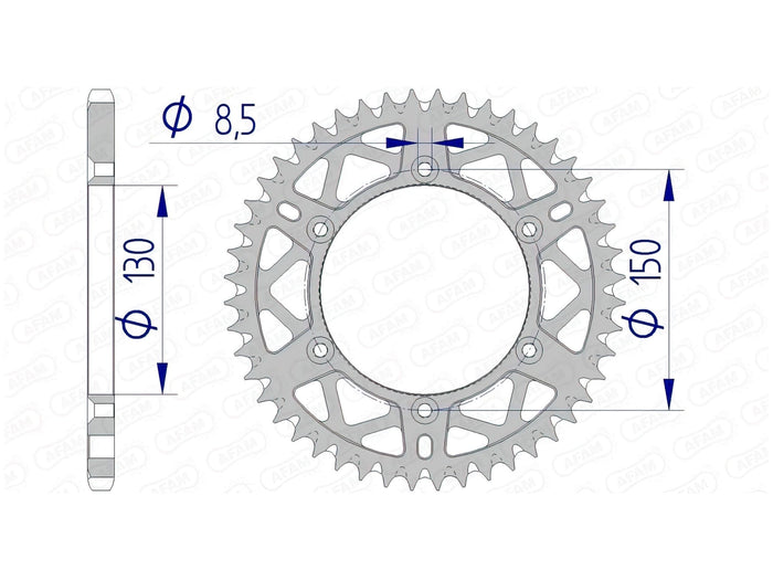 1074470003 Corona Afam alluminio autopulente Z48 Yamaha YZ / YZF, COD: '1074470003