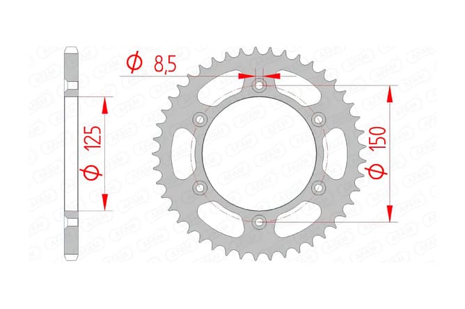 1074717007 Corona Afam acciaio Z45 KTM / Husqvarna, COD: '1074717007