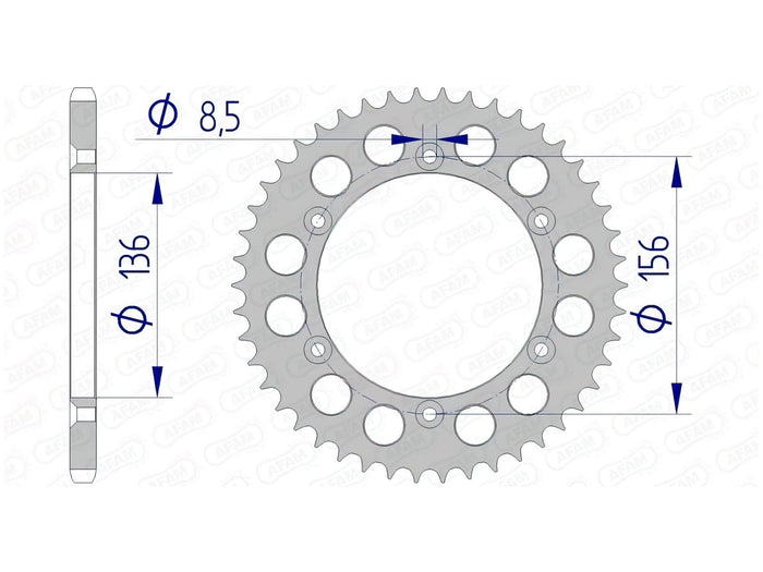 1074539008 Corona Afam alluminio Z46 GasGas / Husqvarna, COD: '1074539008