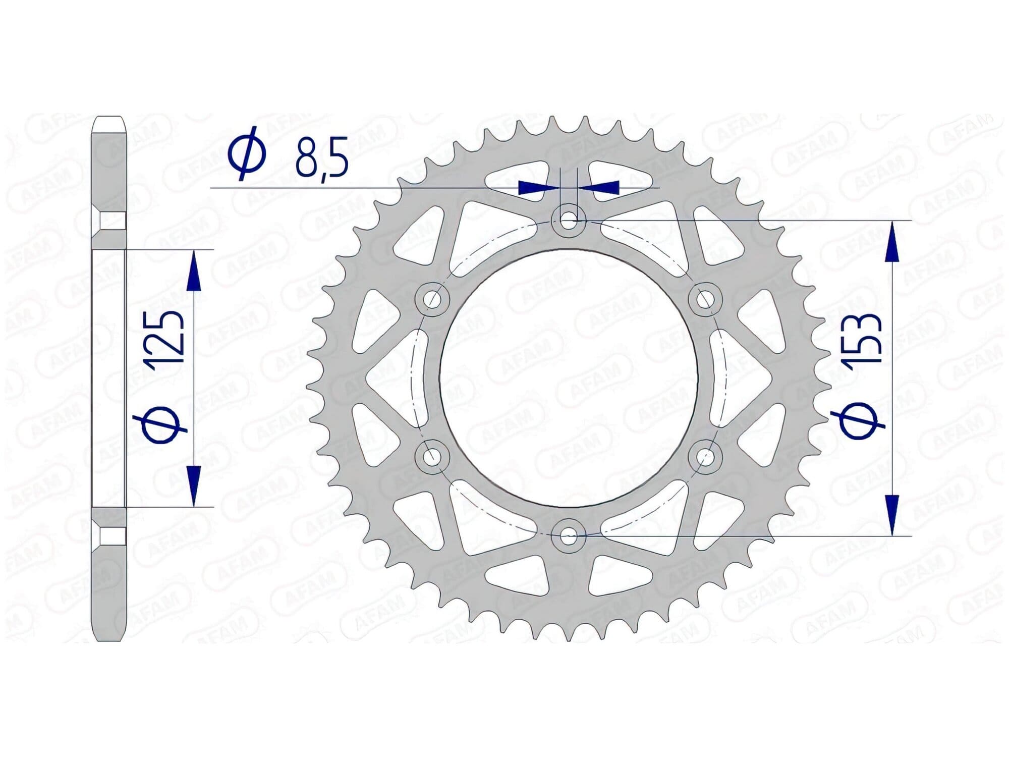 1074390012 Corona Afam alluminio Z48 Honda CR / CRF / XR