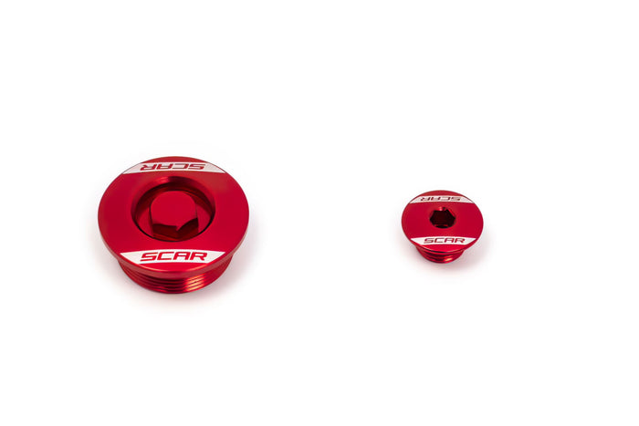 SC-09401900 Tappo motore Scar alluminio rosso CRF 250, COD: SC-09401900