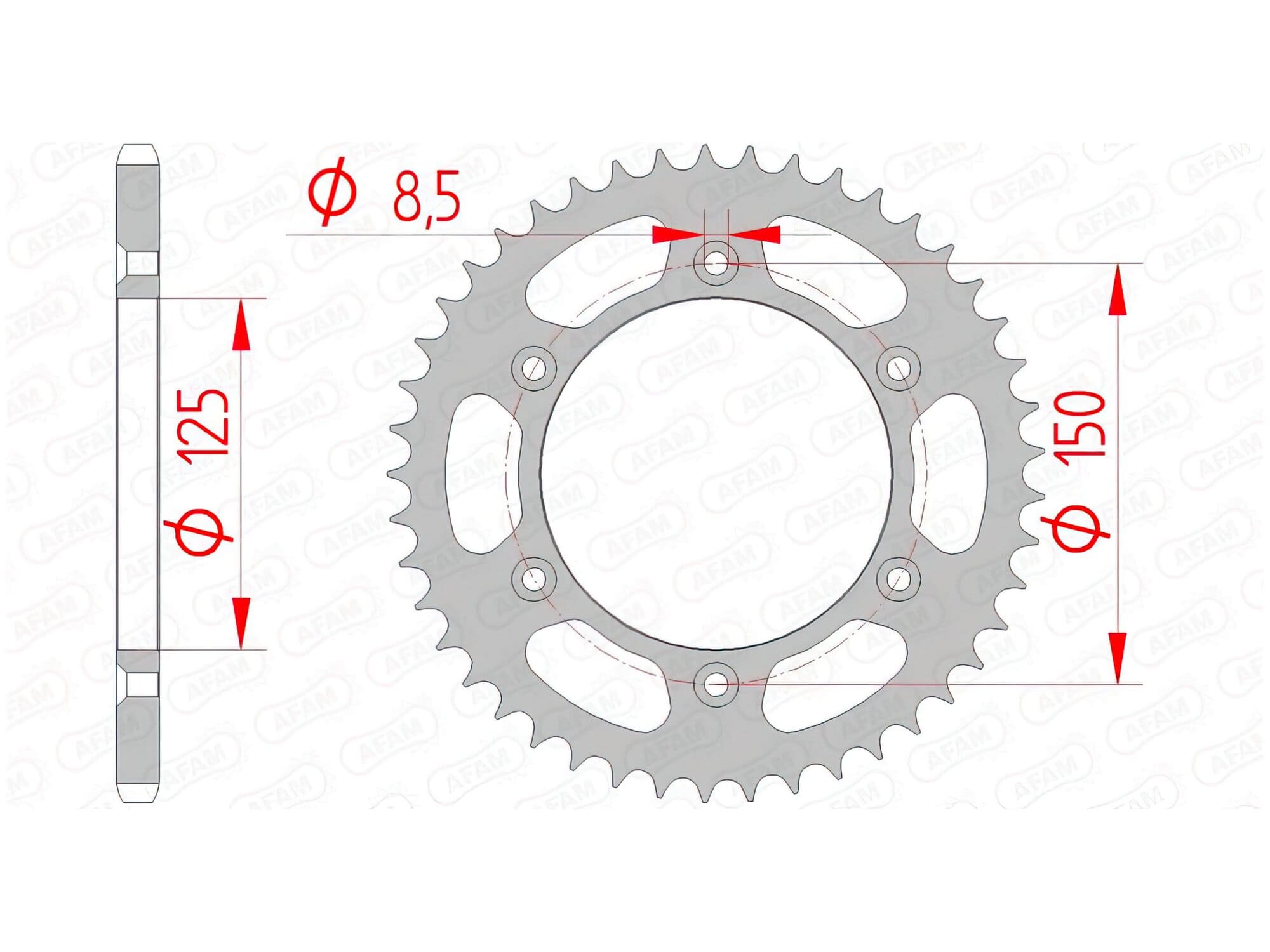 1074717008 Corona Afam acciaio Z48 KTM / Husqvarna