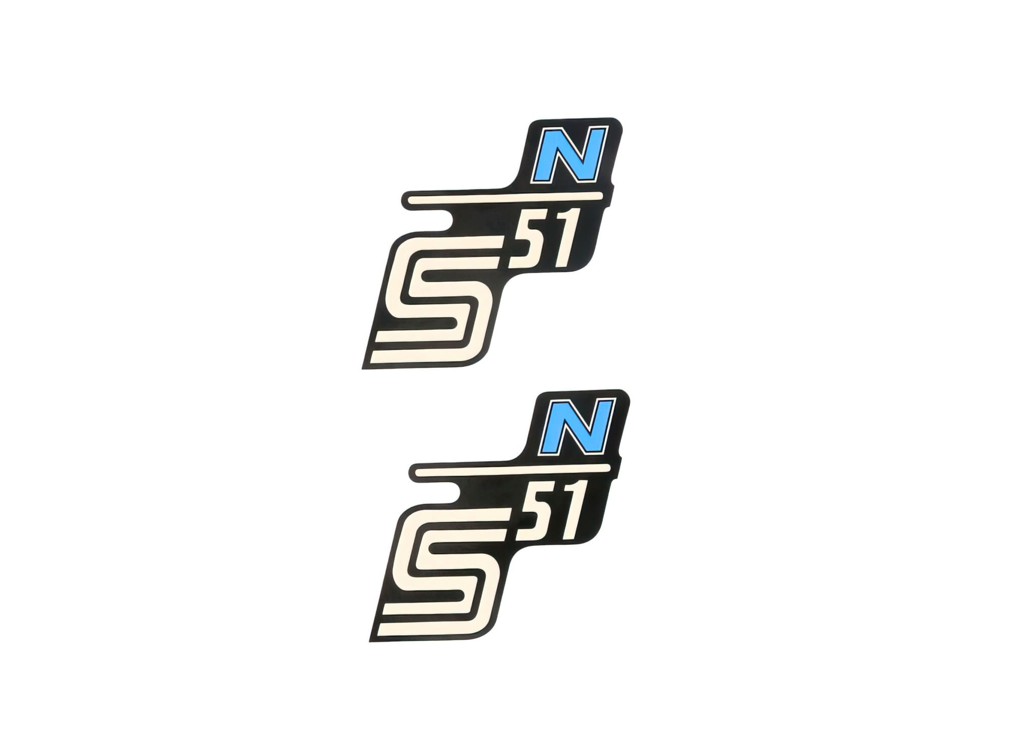 MOF-42005 Adesivo S51N nero - azzurro 2 pz. Simson S51N, COD: MOF-42005