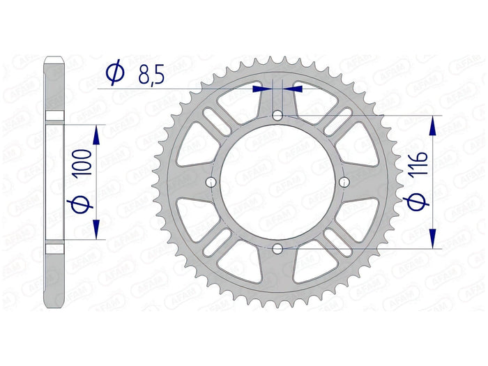1074597002 Corona Afam 428 alluminio autopulente Z51 KX 80 / 85, COD: '1074597002