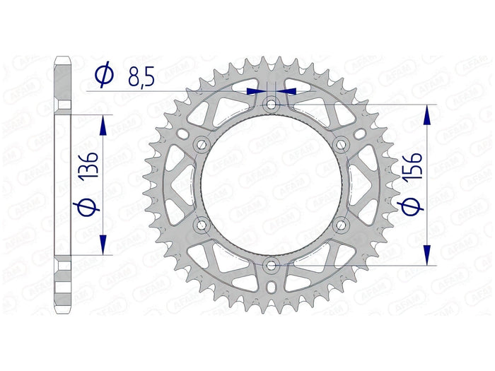 1074538001 Corona Afam alluminio autopulente Z48 Beta / Husqvarna / Sherco, COD: '1074538001