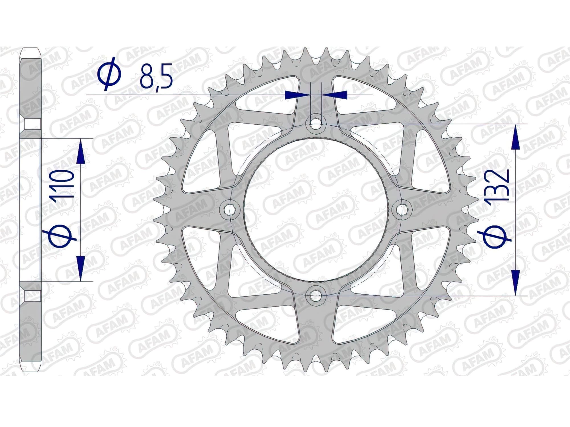 1074737002 Corona Afam alluminio Z48 KTM Freeride