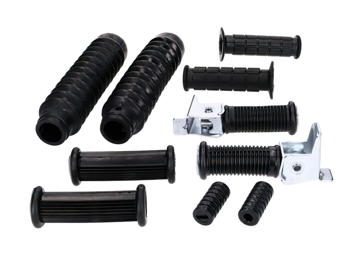 MOF-41900 Kit gomme telaio / cambio / avviamento a pedale / manubrio / forcella 10-pz. Simson S50 / S51 / S53 / S70 / S83