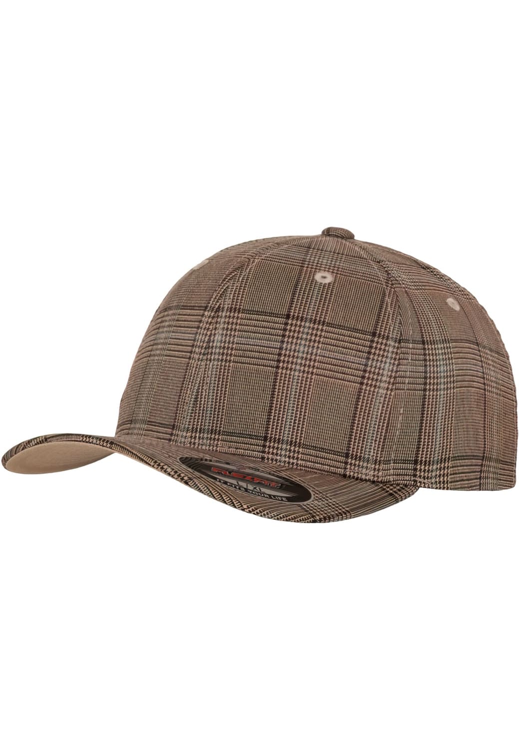 FF-6196-00632-0053 Cappellino Glen Check Flexfit bruno/khaki S/M