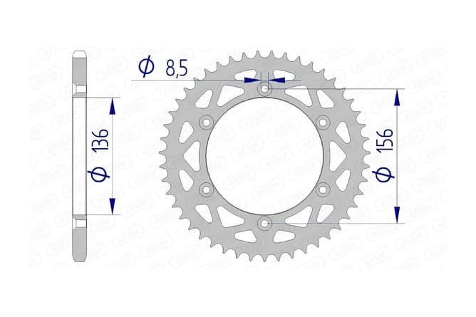 1074539003 Corona Afam alluminio Z52 GasGas / Husqvarna, COD: '1074539003