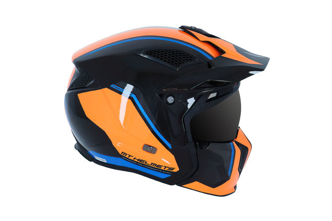 SF-163070 Casco trial MT Streetfighter SV Twin nero / blu / anrancione lucido XS - Billaricambi SRLS