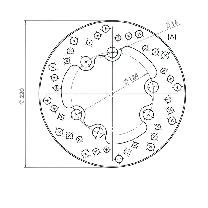 NG116 Disco Freno anteriore 220mm NG Brake Disc Suzuki RMX / SMX, COD: NG116