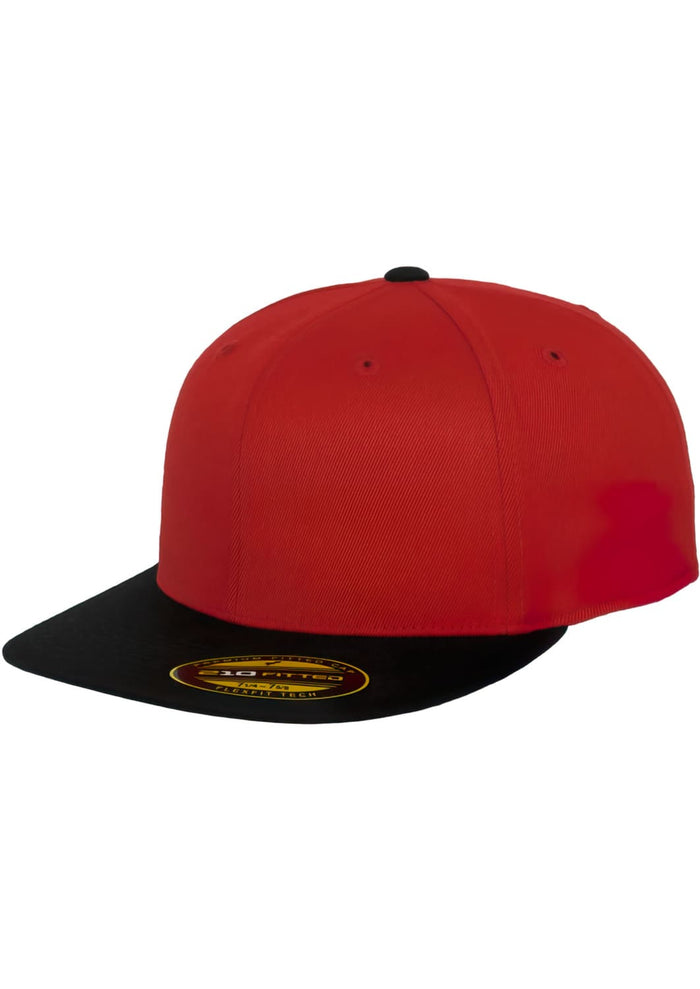 FF-6210T-00200-0067 Cappellino snapback Premium Fitted 210 Flexfit 2-Tone rosso/nero L/XL
