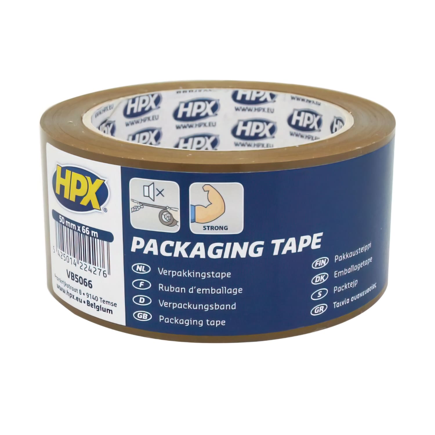 HPX-156466 HPX adhesive tape pack 50mm x 66m brown