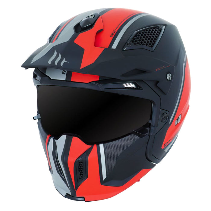 SF-163116 Casco trial MT Streetfighter SV Twin nero / rosso opaco XXL