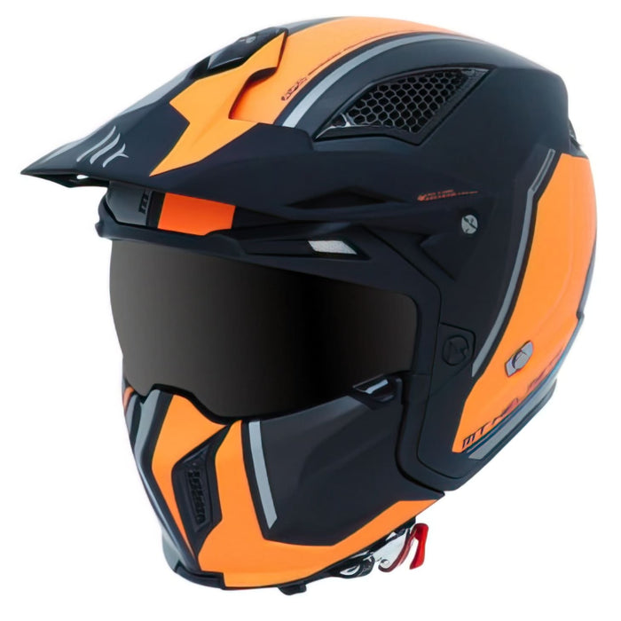 SF-163110 Casco trial MT Streetfighter SV Twin nero / arancione fluo opaco XXL