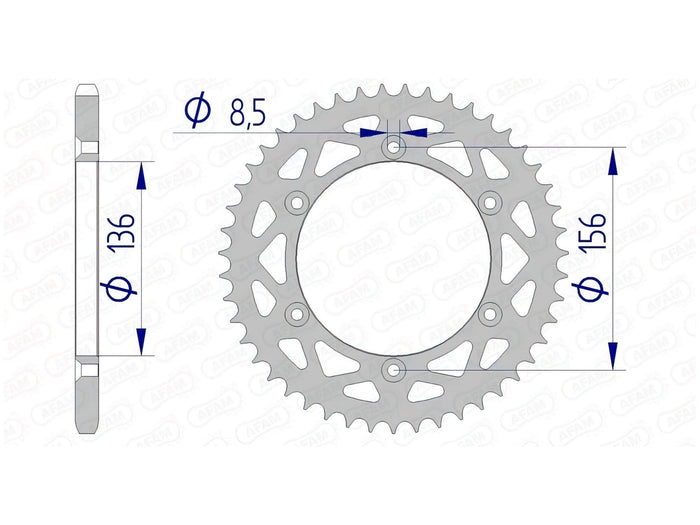 1074539010 Corona Afam alluminio Z48 GasGas / Husqvarna, COD: '1074539010