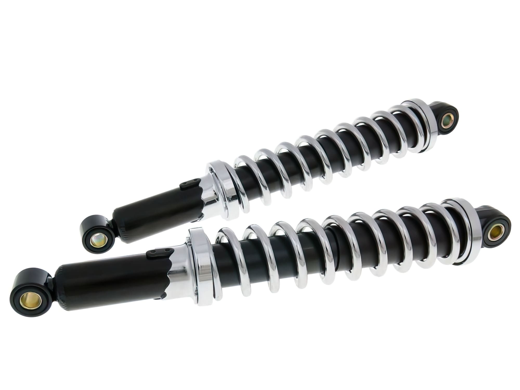 MOF-29611 Ammortizzatori 370mm nero /molle cromate ciclomotori (x2)