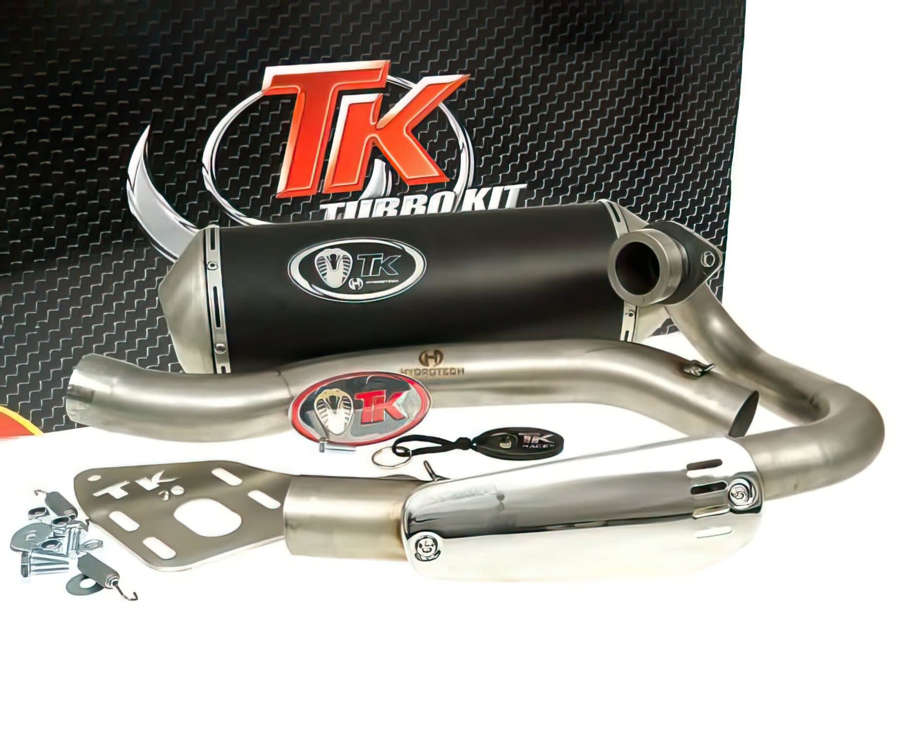 TK-Q4T11-N Marmitta Turbo Kit Quad / ATV Suzuki LTZ 400cc / Kawasaki KFX 400cc, COD: TK-Q4T11-N