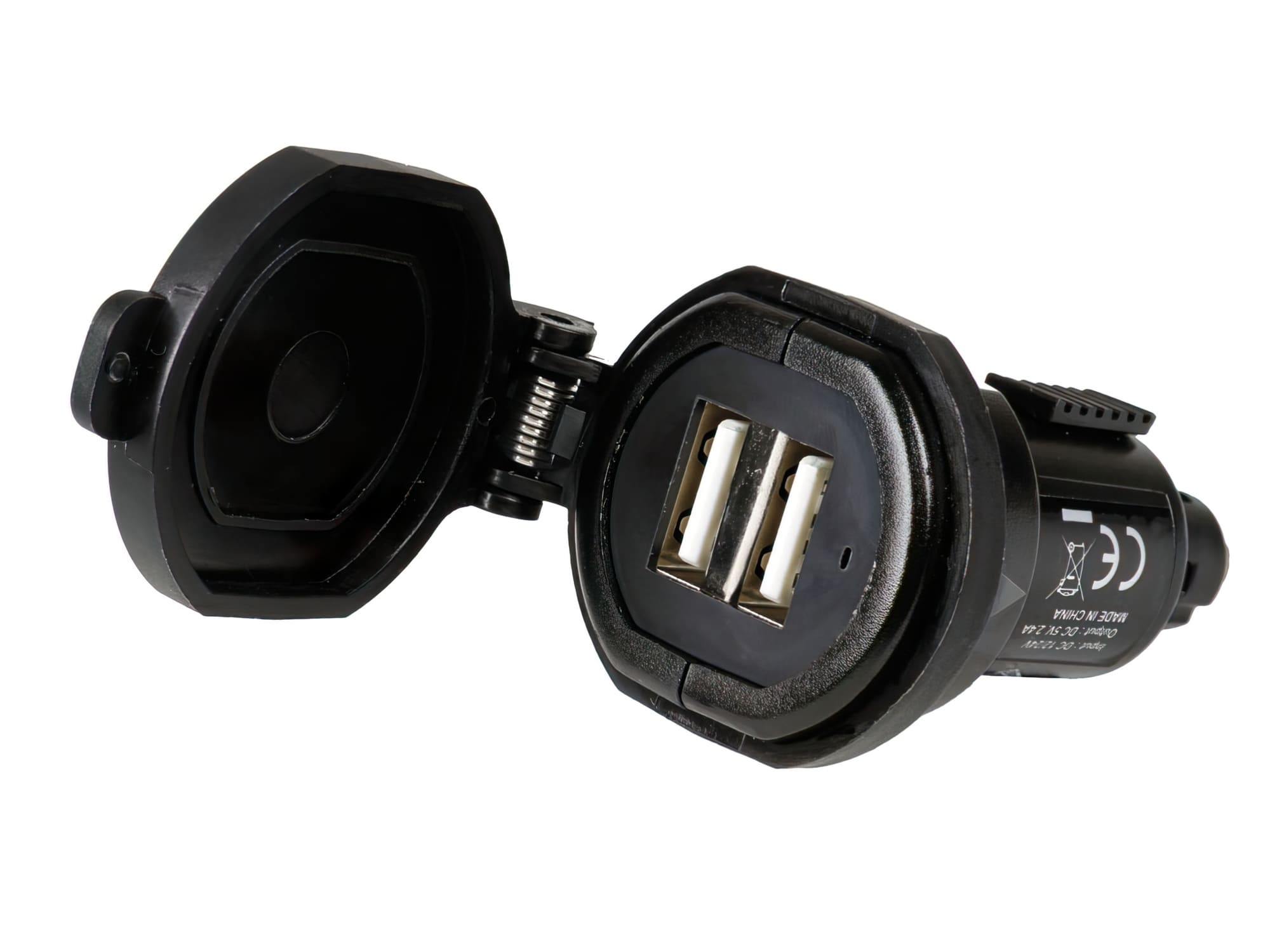 OLAMP-38882 Caricabatteria universale Din-Tech con 2 porte USB - Fast Charge - 2700mA 12/32V