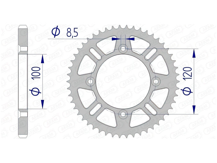 1074533008 Corona Afam 428 alluminio Z53 RM / YZ 85, COD: '1074533008