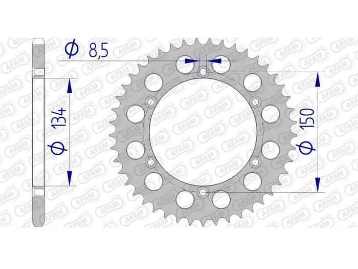 1074602007 Corona Afam alluminio Z45 Kawasaki KX / KXF, COD: '1074602007