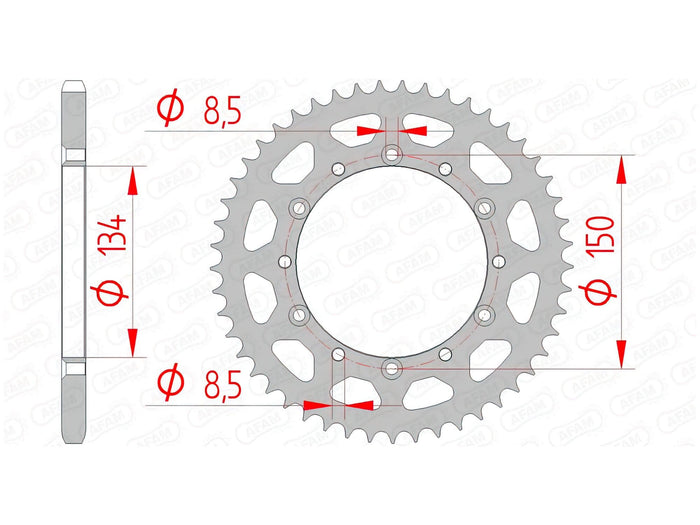 1074556003 Corona Afam acciaio Z48 Kawasaki KX / KXF, COD: '1074556003