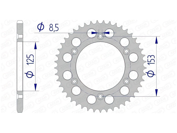 1074390009 Corona Afam alluminio autopulente Z45 Honda CR / CRF / XR, COD: '1074390009