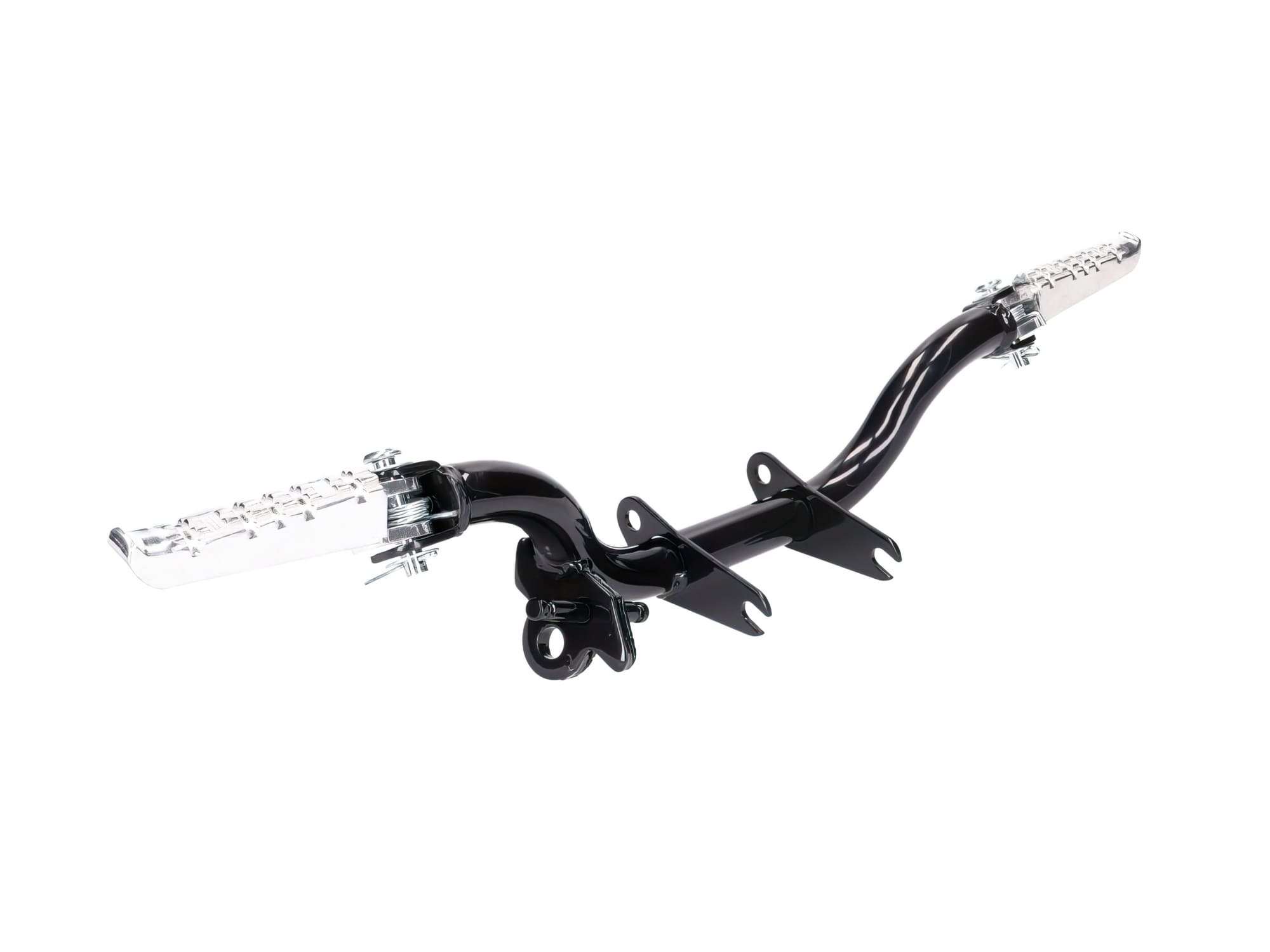 MOF-40778 Asta poggiapiedi nera con supporto cavalletto laterale + poggiapiedi pieghevoli Simson S50 / S51 / S70 / S53 / S83