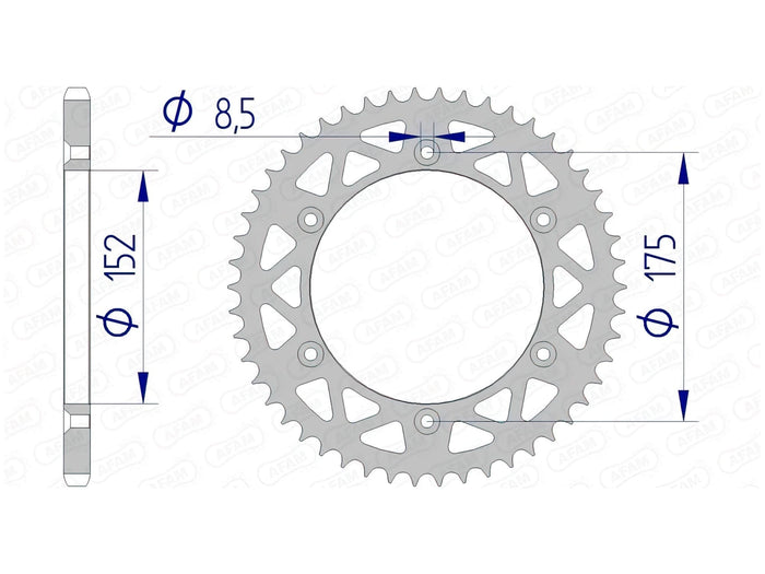 1074475001 Corona Afam alluminio autopulente Z48 Yamaha YZ 125 / 250, COD: '1074475001