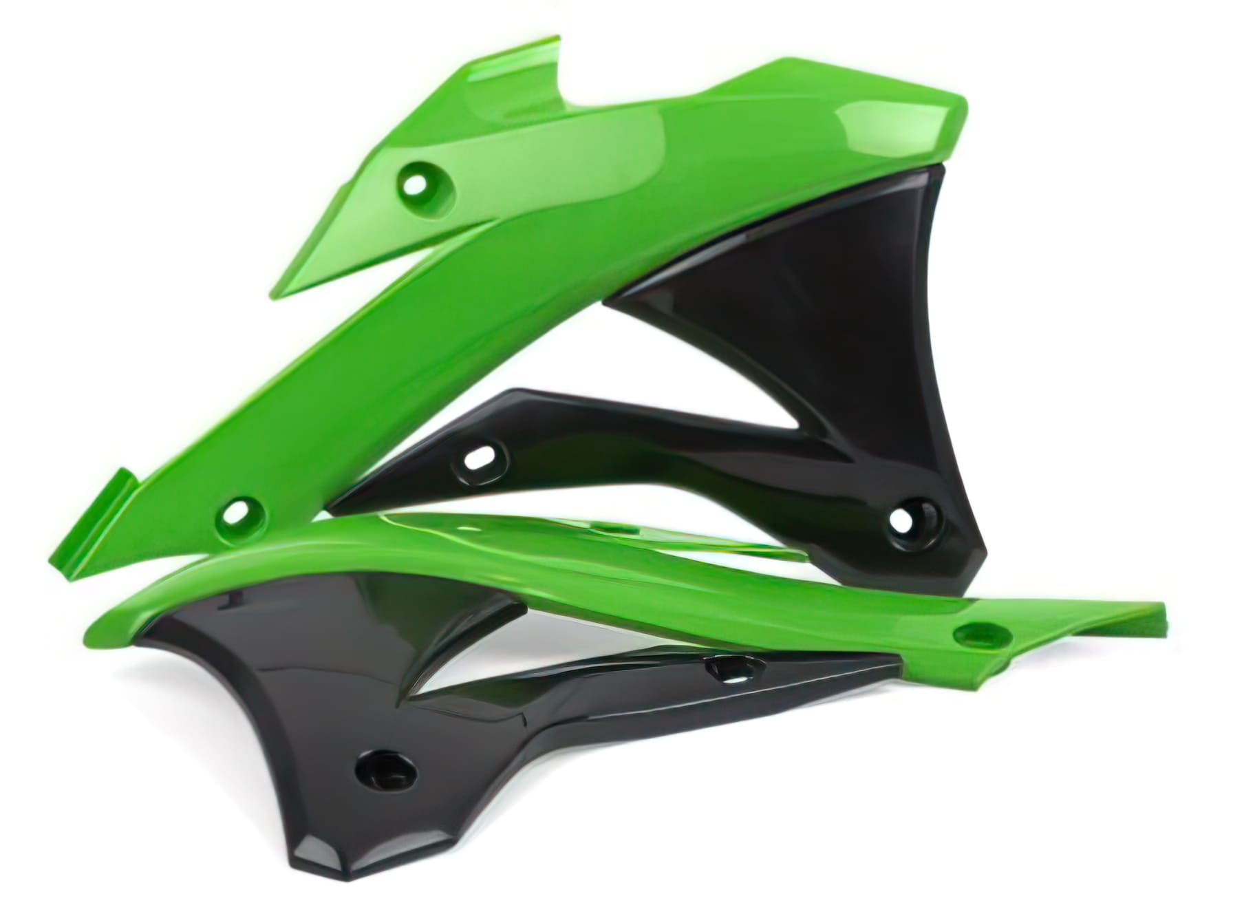 POL-PS515GW13 Carene laterale anteriore KX 85 14- verde / bianco, COD: POL-PS515GW13