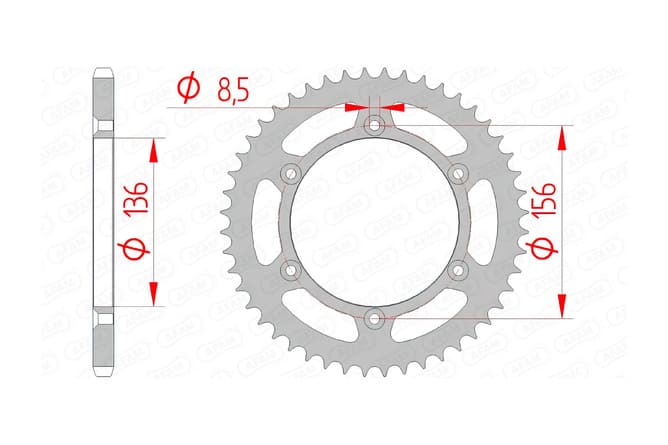 1074495004 Corona Afam acciaio Z46 Beta / Husqvarna / Sherco, COD: '1074495004