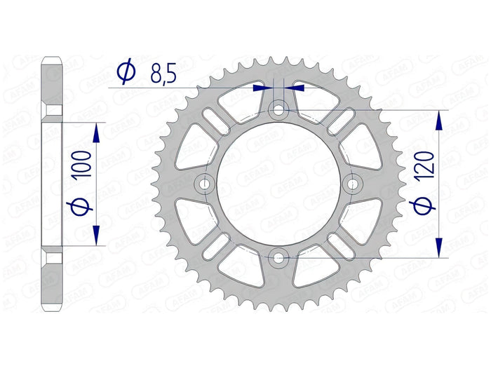 1074533003 Corona Afam 428 alluminio autopulente Z48 RM / YZ 85, COD: '1074533003