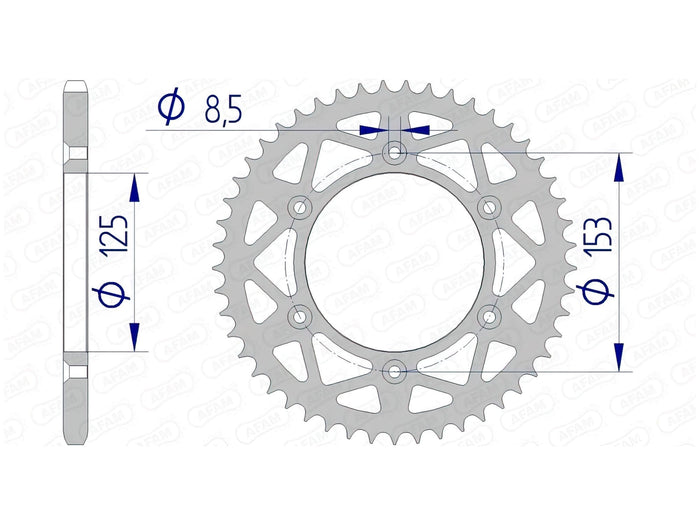 1074390011 Corona Afam alluminio autopulente Z47 Honda CR / CRF / XR, COD: '1074390011