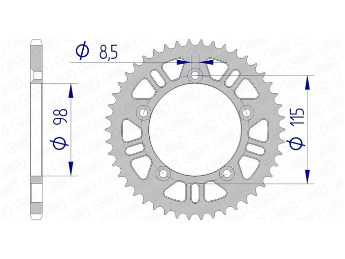 1074725002 Corona Afam 420 alluminio Z48 SX / TC 65, COD: '1074725002
