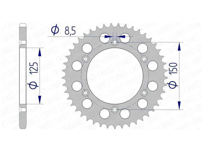 1074736007 Corona Afam alluminio Z40 KTM / Husqvarna, COD: '1074736007