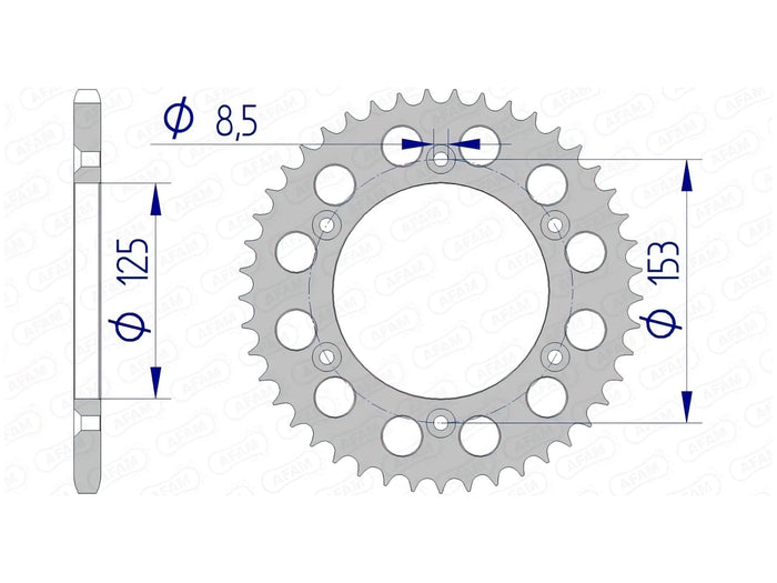 1074390006 Corona Afam alluminio Z42 Honda CR / CRF / XR, COD: '1074390006