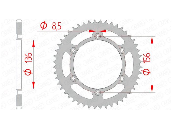 1074495001 Corona Afam acciaio Z41 Beta / Husqvarna / Sherco, COD: '1074495001