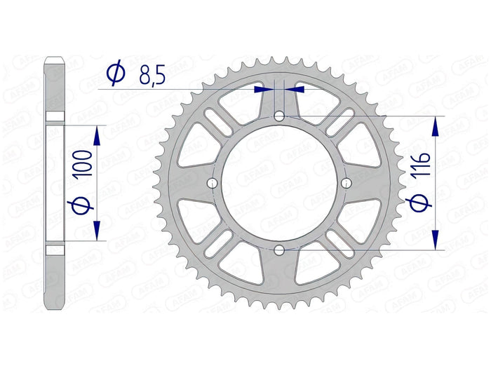 1074597004 Corona Afam 428 alluminio Z55 KX 80 / 85, COD: '1074597004