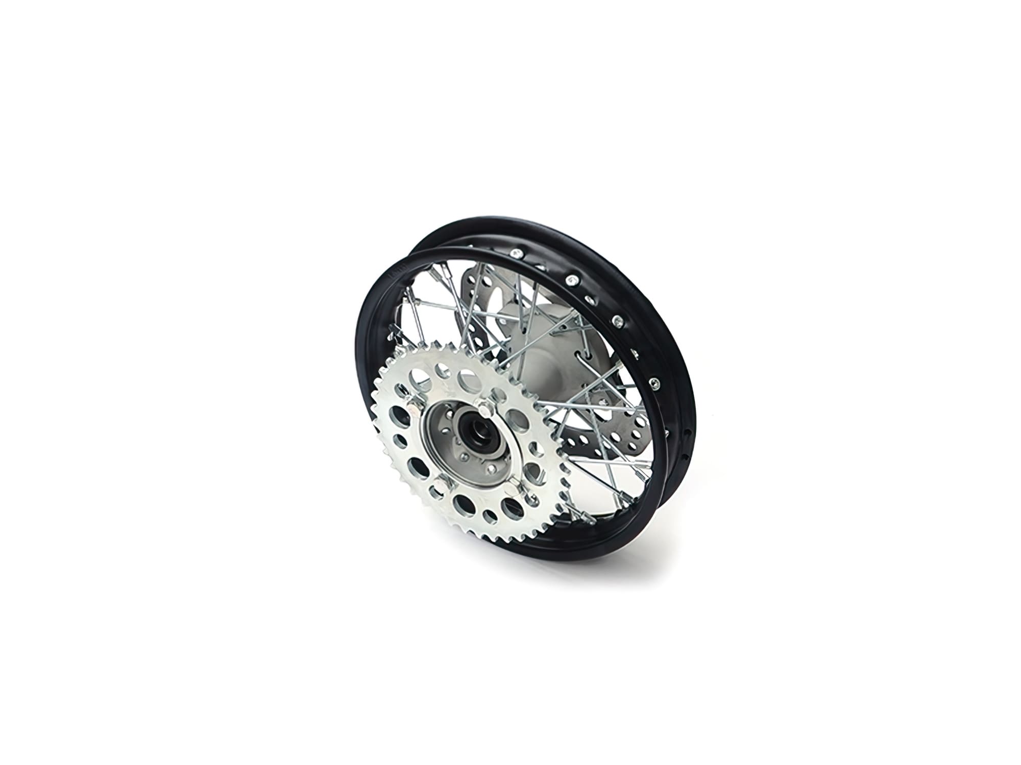 YCF-110-1101-01A Cerchio ruota posteriore 10x1.85 incl. pignone e disco freno YCF Pit Bike fino al 2020, COD: YCF-110-1101-01A