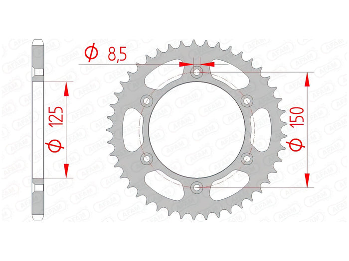 1074717010 Corona Afam acciaio Z52 KTM / Husqvarna, COD: '1074717010