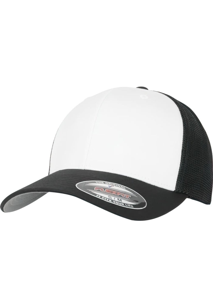 FF-6511CF-00493-0053 Cappellino trucker Mesh Front Bianco Flexfit nero/bianco/nero S/M